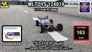 🎦 V#67 Wltoys 124019 Stock Gearing : Part-3 ... 163 km/h Single 3s Lipo