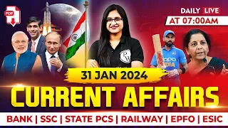 31 Jan 2024 | Current Affairs Today | Current Affairs 2024 for Banking, SSC, Railway | Sushmita Mam