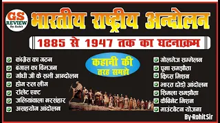 भारतीय राष्ट्रीय आंदोलन (1885-1947) | 1885 से 1947 तक का इतिहास | Modern history |GS REVIEW |#upsc