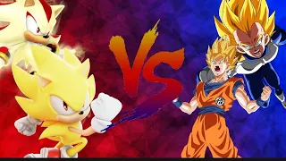 Super Sonic & Shadow vs SSJ Goku & Vegeta