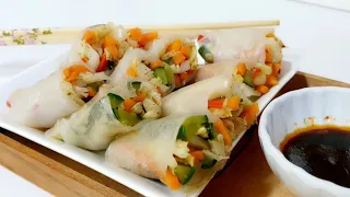 Vege Rice Paper Roll || Healthy Recipe