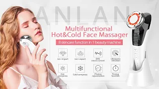 ANLAN EMS Facial Massager LED Sonic Vibration Wrinkle Removal Skin Tightening Hot Cool Treatment