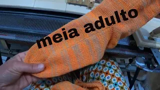 Meia de trico à máquina para adulto