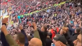Man City Fans Singing Ole's At The Wheel Song Live At Old Trafford