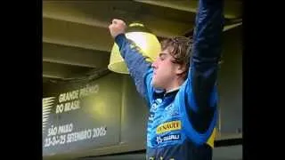 Alonso celebrates F1 2005 title