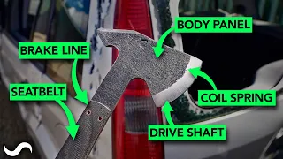 Dismantling A Car And Making A Tomahawk Axe From Its Components.