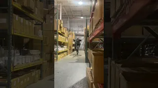 E-Bike wheelies inside the Merritt Warehouse