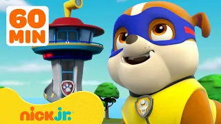 PAW Patrol Super Hero Lookout Tower Rescues! w/ Rubble! | 1 Hour Compilation | Rubble & Crew
