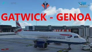 MSFS | Gatwick to Genoa in the flybywire A32NX Dev Version