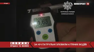 За ніч у Луцьку патрульні зловили 4 водіїв-п’яниць