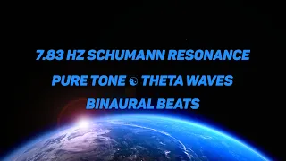 7.83 Hz Schumann Resonance ☯ PURE TONE ☯ Theta Waves ☯ Binaural Beats ☯ Grounded Alpha Waves