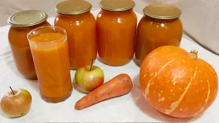 How to make Juice from 🎃 Pumpkin, Carrots and 🍏 Apples for Winter❗ NO juicer❗ 🍏🎃 Homemade recipe 🍅🥕