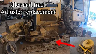 How to replace track idler and adjuster on Deere 450, 550, 650 H and J series dozers undercarriage