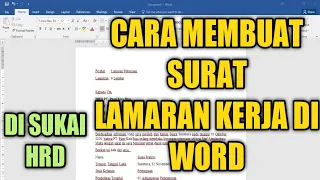 Cara Membuat Surat Lamaran Kerja Di Microsoft Word || Mahir Office