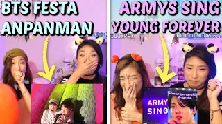 [BTS FESTA 2019] Anpanman Stage Self Cam + ARMYs sing Young Forever (Wembley) SISTERS REACTION