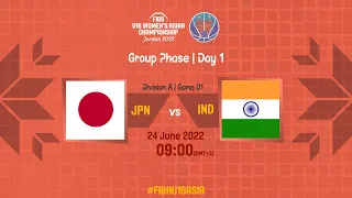 Japan v India | Full Basketball Game | FIBA U16 Women's Asian Championship 2022 | Division A