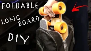 DIY $20 Foldable Longboard! Super Portable Longboard Hack!!!