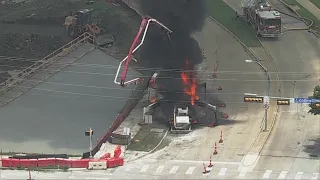Fiery cement tanker explodes near US 75 in Richardson