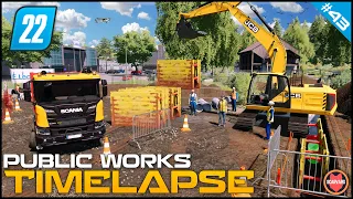 🚧 Finishing Pipeline Construction On The Building Site ⭐ FS22 City Public Works Timelapse