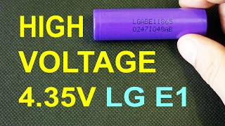 4.35V High Voltage Li-ion LG ICR18650 E1 discharge capacity test