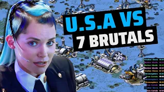 Red Alert 2 | The US of A vs 7 Brutals | (7 vs 1 + Superweapons)