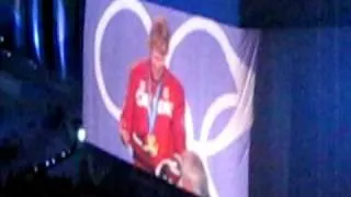 Jon Montgomery receiving gold medal