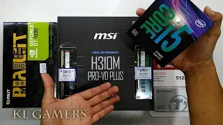 intel Core i5 9400F msi H310M PRO-VD PLUS Transcend 512GB SSD PALIT GT1030 Basic Gaming Rig 2019