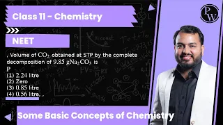 , Volume of CO_2 obtained at STP by the complete decomposition of 9.85  gNa_2CO_3 is(1) 2.24 litr...