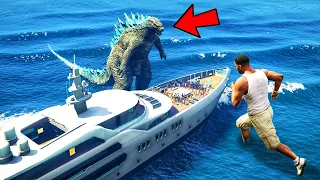 GIANT GODZILLA VS FRANKLIN FIGHT IN GTA 5!