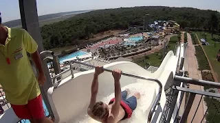 Free Fall Water Slide at Aquapark Istralandia