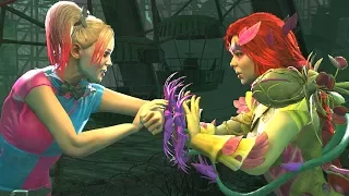 Injustice 2 - Harley Quinn Vs Poison Ivy - All Intro Dialogue/All Clash Quotes, Super Moves