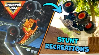 MONSTER JAM STUNT RECREATIONS - Monster Trucks vs Monster Truck Toys