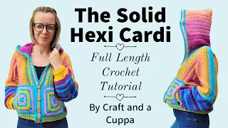 The Solid Hexi Cardi Tutorial, Adult and Kids Sizes, Thin Sleeve, Crochet Pattern, Hexagon Cardigan,
