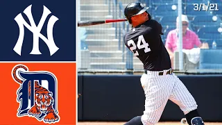 New York Yankees Vs. Detroit Tigers | Spring Training Highlights | 3/1/21