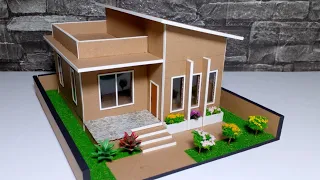DIY - SIMPLE MINIATURE HOUSE FROM CARDBOARD #55 MINIMALIST HOUSE DESIGN