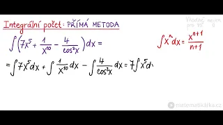 Počítáme integrály: Přímá metoda