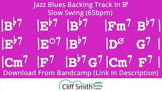 Bb Major - Slow Jazz Blues Backing Track (65bpm)