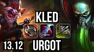 KLED vs URGOT (TOP) | 9/0/8, Legendary, 1.2M mastery, 500+ games | EUW Diamond | 13.12