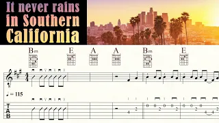 IT NEVER RAINS IN SOUTHERN CALIFORNIA | ALBERT HAMMOND | Guitar Tutorial | TAB & Sheet Music