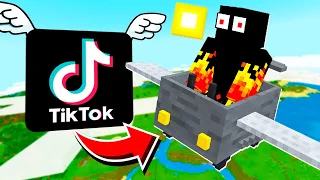 ✅ Testei os TIKTOKS mais VIRAIS de MINECRAFT (fiz um avião?!)