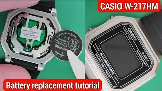 How to replace the battery on casio W-217HM.