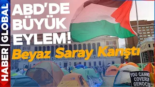 ABD'de Gazze Eylemi: Çadırlar Kuruldu! Her Yere Bunu Yazdılar!