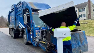 Republic Services Garbage Truck Packing Heavy Post Xmas Trash