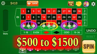 🍁 Successful $500 to Make $1500 at Roulette | Roulette Strategy to Win