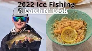 News Years Ice Fishing Catch And Cook! - Utah Trout Ice Fishing Jan. 2022