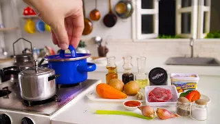 Mini Coffee Beef Stew | Asmr | Tiny Food | KITCHEN COOKING PLAY SET TOYS | キッズキッチンクッキングおもちゃ遊び