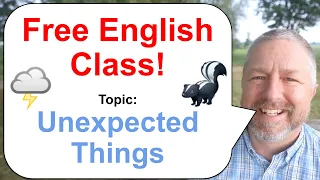 Free English Class! Topic: Unexpected Things! 🌩️🦨💵