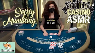 Unintentional ASMR Casino ♣️ Softly Mumbling Blackjack Dealer