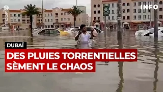 Pluies torrentielles : Dubaï plongée dans le chaos - RTBF Info