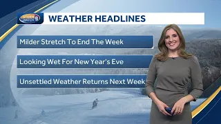 Video: Wet weather for New Year's as milder air moves in